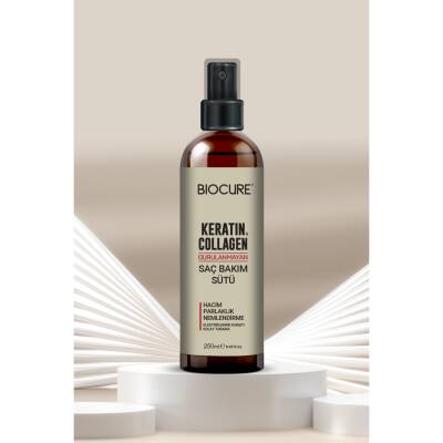 Biocure Keratin Collagen Durulanmayan Saç Bakım Sütü Hacim, Parlaklık Nemlendirme Kolay Tarama 250ML - 1