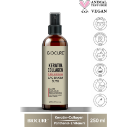 Biocure Keratin Collagen Durulanmayan Saç Bakım Sütü Hacim, Parlaklık Nemlendirme Kolay Tarama 250ML - 2