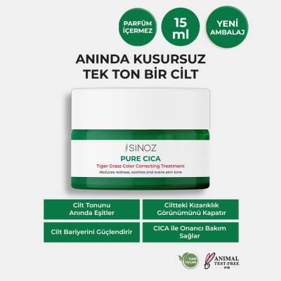 Sinoz Pure Cica Tiger Grass Ton Eşitleyici Kızarıklık Karşıtı Onarıcı Bakım Kremi 15 ML - 1